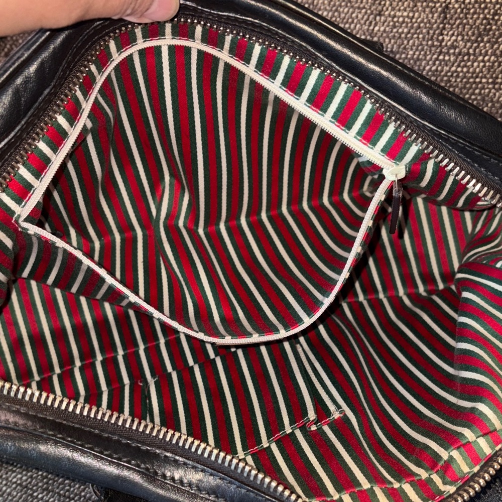 Gucci Britt Black Leather Shoulder Boston Bag - Picture 12 of 13